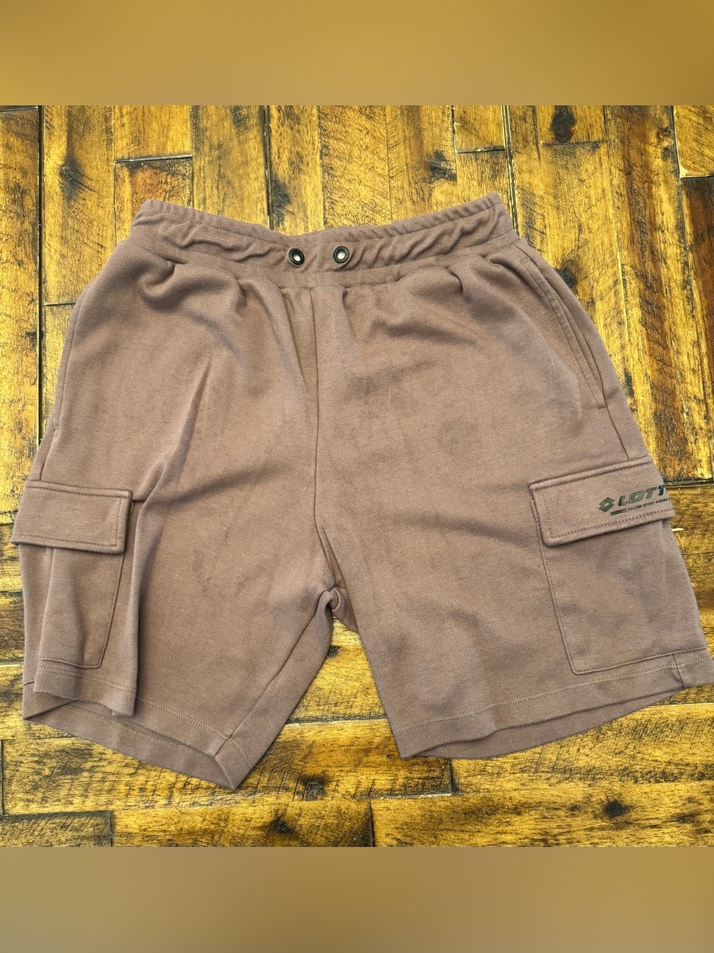 Men's Brown Lotto Shorts with Elastic Waistband
